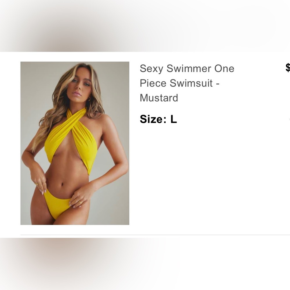 Fashion Nova sexy yellow one piece